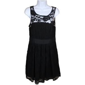 BB Dakota‎ Dress Black Sleeveless Lace Overlay Mini Women's 8 Cocktail Party